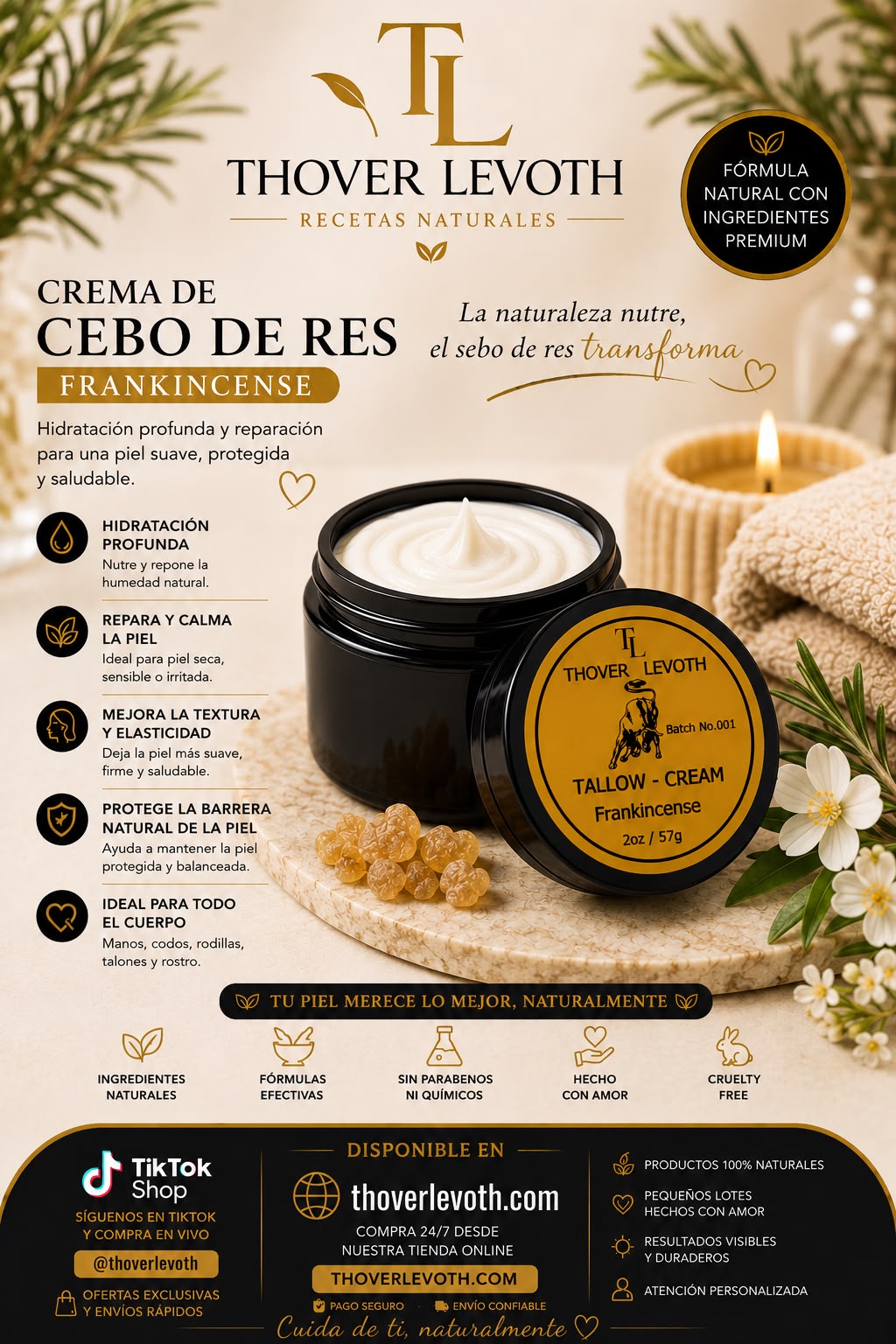 Tallow Cream 2oz Frankincense